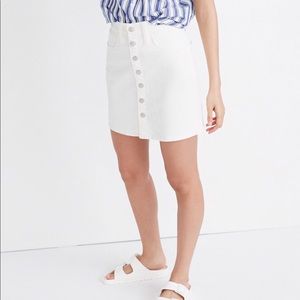Madewell White Denim Mini Skirt